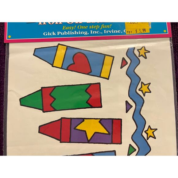 colored iron on transfers crayons cartoon 1990s - Picture 3 of 5